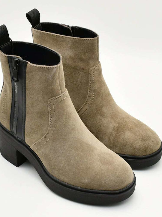 Leather Women's Ankle Boots Brown