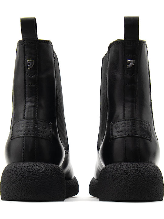 Leder Damen Chelsea-Stiefel Schwarz
