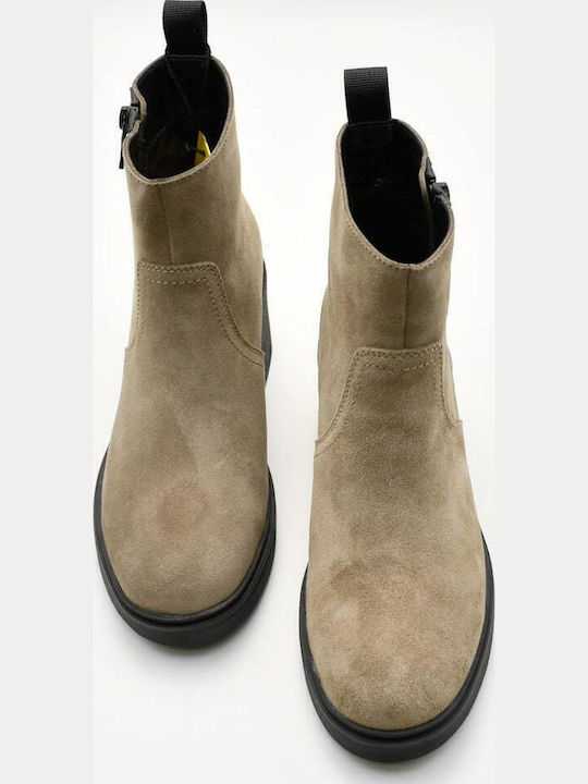 Leather Women's Ankle Boots Brown