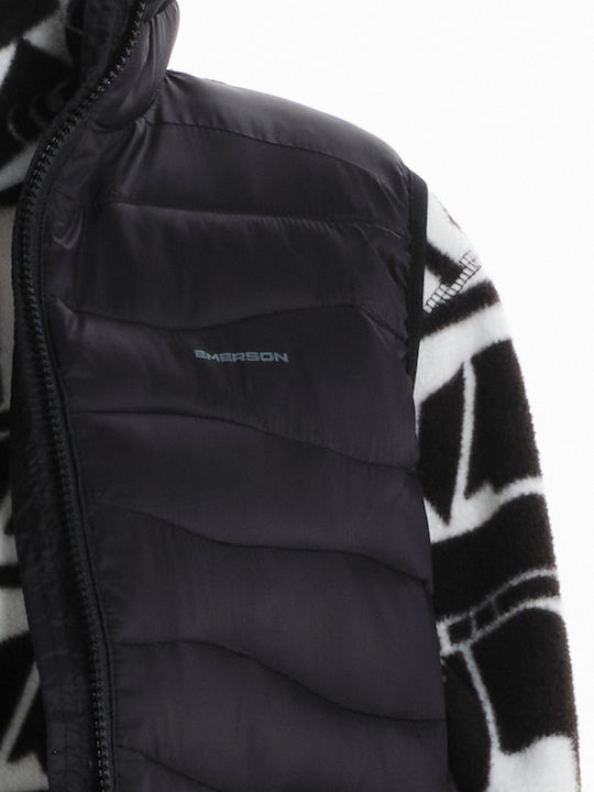 Scurtă Jachetă de femei Fără mâneci Puffer Negru