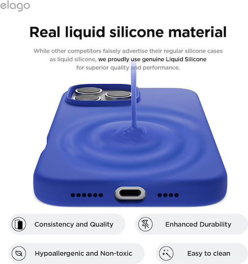 Elago Premium Liquid Umschlag Rückseite Silikon Blau (iPhone 16 Pro Max)