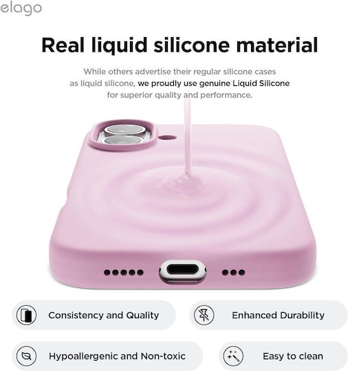 Elago Premium Liquid Back Cover Silicone Lilac (iPhone 16)