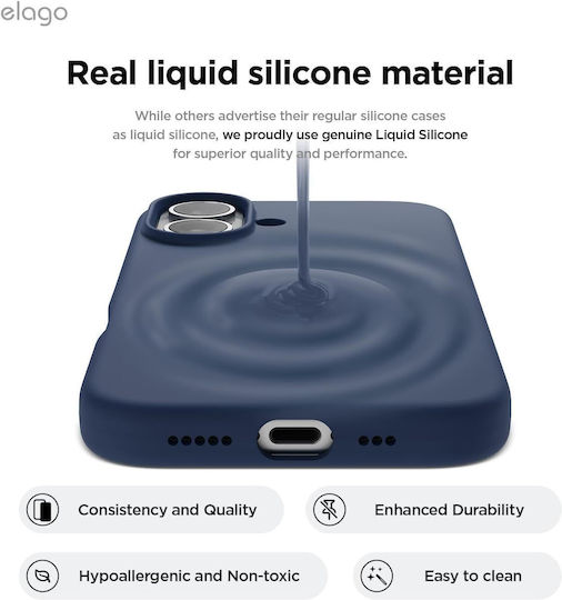 Elago Premium Liquid Back Cover Silicone Blue (iPhone 16)