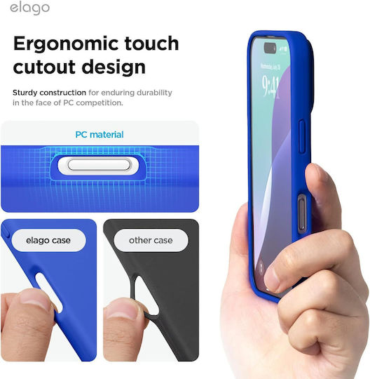 Elago Premium Liquid Back Cover Σιλικόνης 1.7mm Μπλε (iPhone 16)