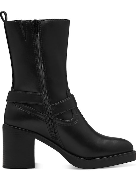 Leder Stiefeletten Damen Schwarz