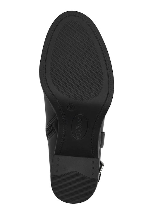 Leder Stiefeletten Damen Schwarz