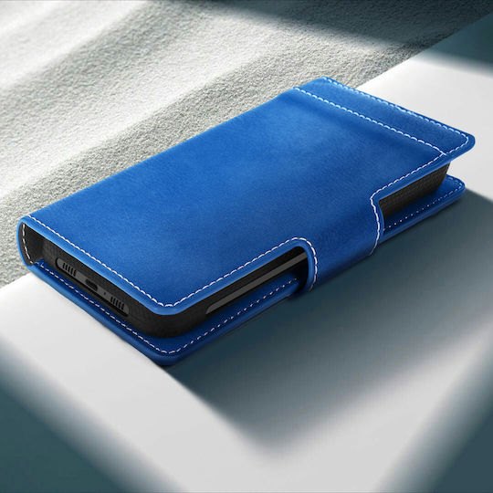 Schlanke Hülle Flip Book Cover Stand Wallet Case 5,5'' 6'' Smartphones Blau