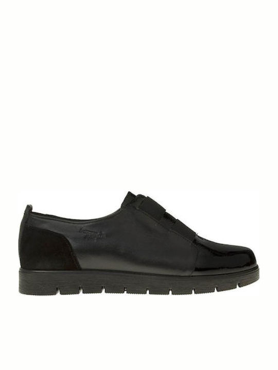 Anatomische Damen Slip-Ons Leder Schwarz