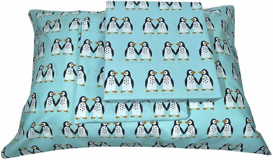 Sidirela Сет Детски Спални Комплекти Единични Памучни Astron Italy Penguins Sidirela Penguins 170x260см 3 Бройки