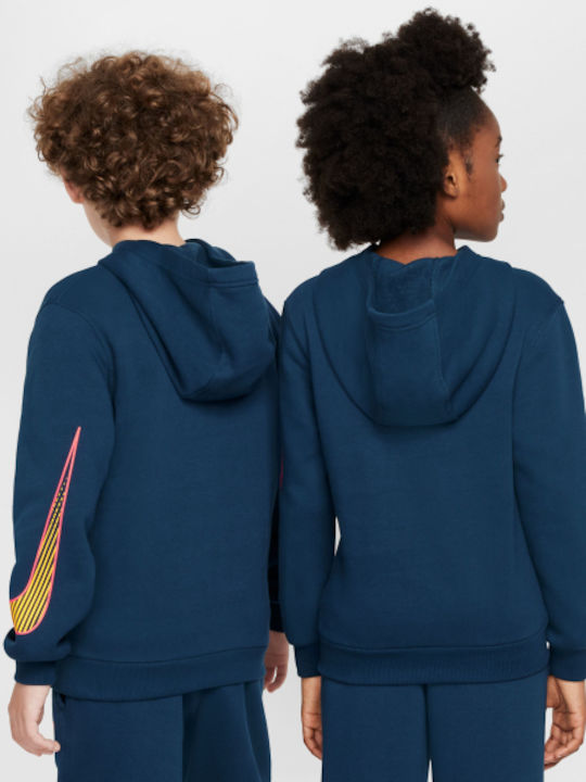 Nike Παιδικό Φούτερ με Κουκούλα και Τσέπες Μπλε Kylian Mbappé