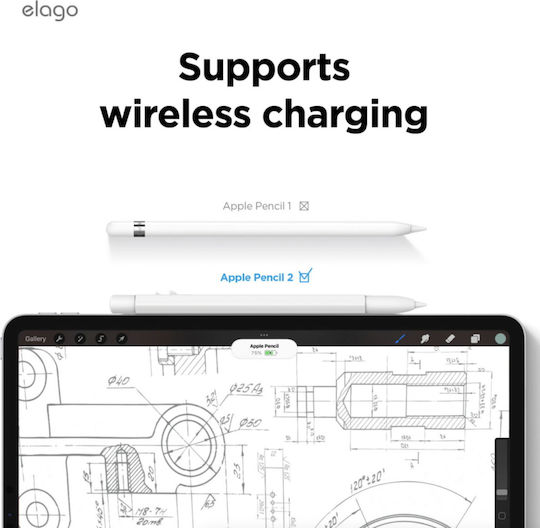 Elago Stylus-Hülle X Monami Silicone für Apple Pencil (2. Generation & Pro) Weiß