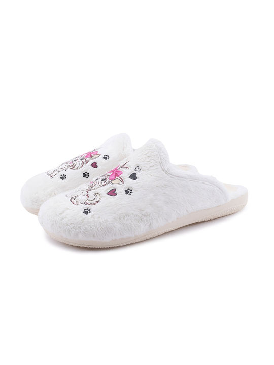 Medies Winter Women's Slippers in White color