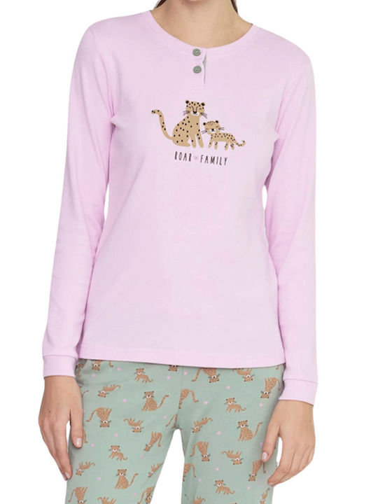 Noidinotte Winter Women's Pyjama Set Cotton Rose