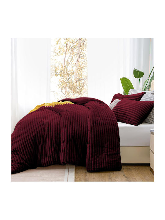 Homeone Duvet Cover Queen 220x240cm Bordeaux