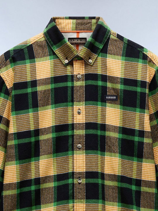 G-trekking 2 Long-sleeved Flannel Shirt Checked Yellow