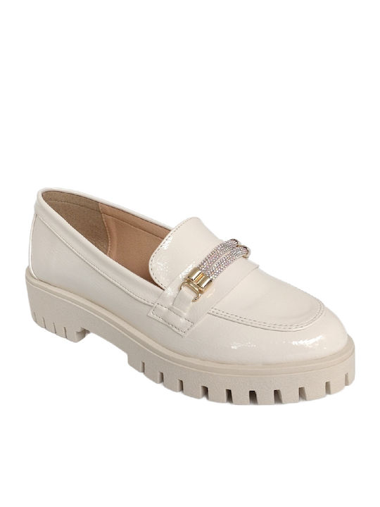 Λουστρίνι Γυναικεία Loafers σε Μπεζ Χρώμα