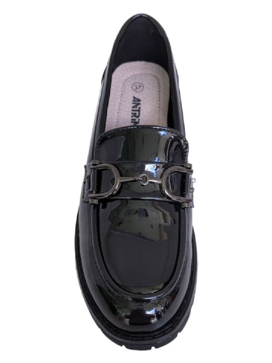 Λουστρίνι Γυναικεία Loafers σε Μαύρο Χρώμα