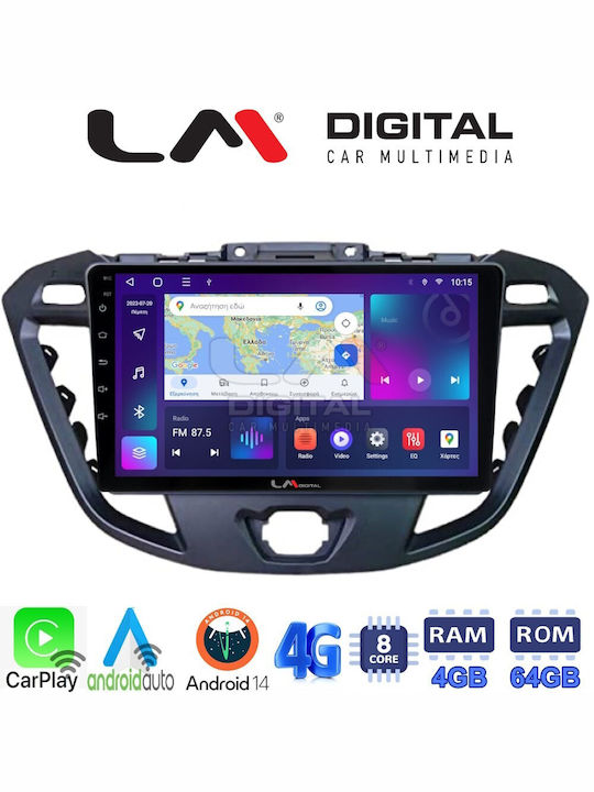 LM Digital Car Audio System for Ford Transit Custom / Tourneo Custom / Transit / Tourneo / Tourneo Courier / Courier 2013+ (Bluetooth/USB/WiFi/GPS/Apple-Carplay/Android-Auto) with Screen 9"