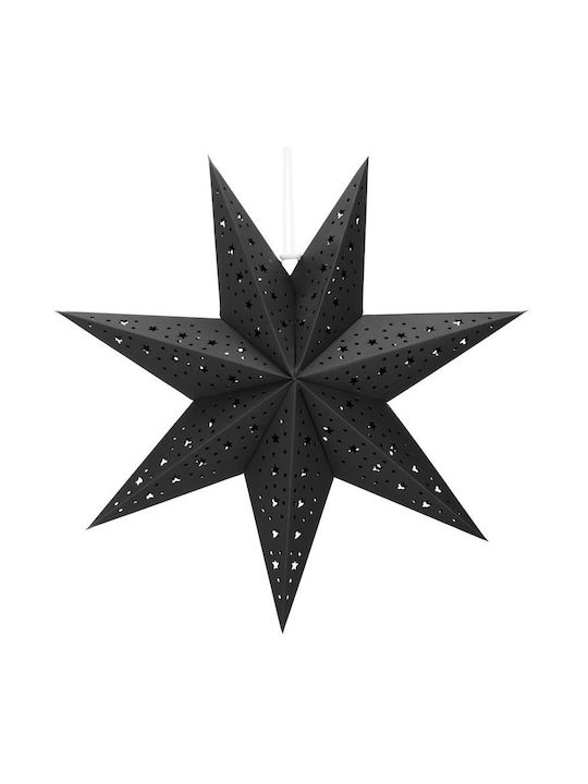 Crăciunesc Decorativ Suspendata Stea Hârtie Negru 3x3buc 1buc