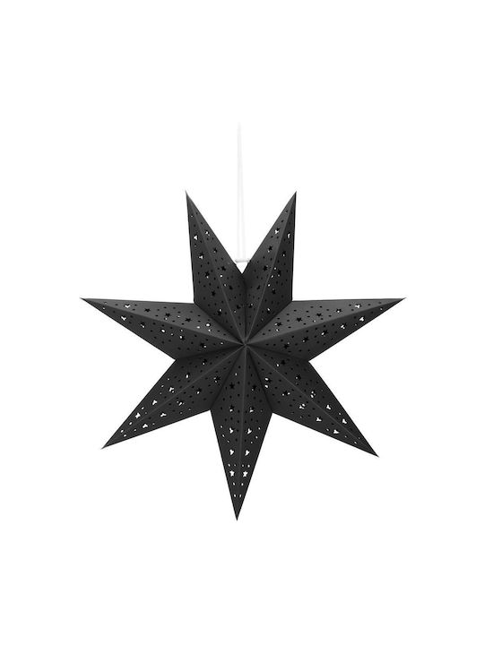 Crăciunesc Decorativ Suspendata Stea Hârtie Negru 3x3buc 1buc