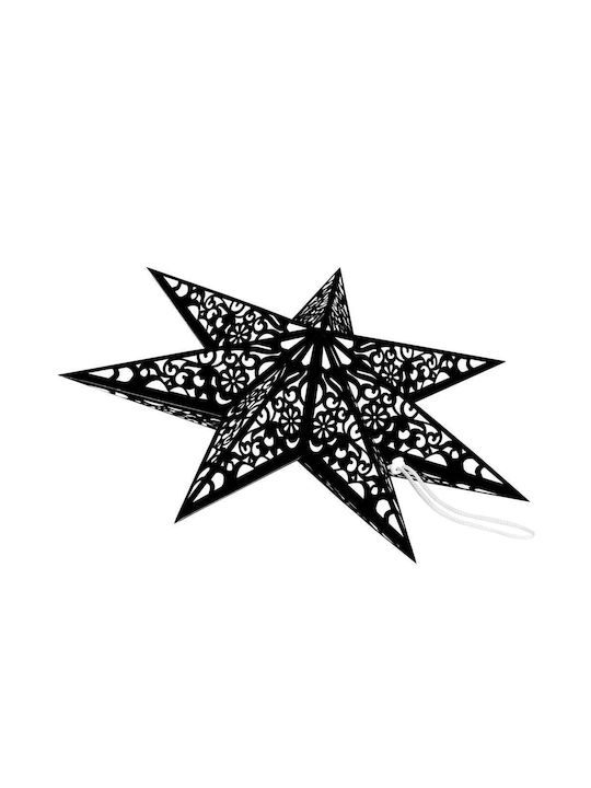Crăciunesc Decorativ Suspendata Stea Hârtie Negru 3x3buc 1buc