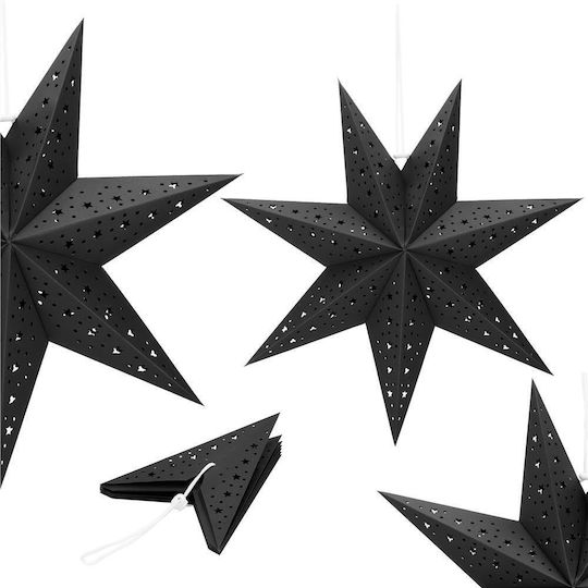 Paper Christmas Decorative Pendant Star 3x3cm Black