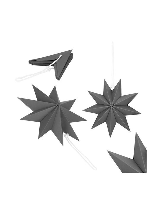 Crăciunesc Decorativ Suspendata Stea Hârtie Argintiu 3x3buc 1buc