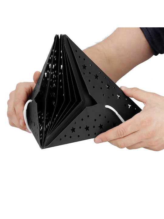 Crăciunesc Decorativ Suspendata Stea Hârtie Negru 3x3buc 1buc