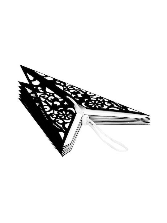 Crăciunesc Decorativ Suspendata Stea Hârtie Negru 3x3buc 1buc