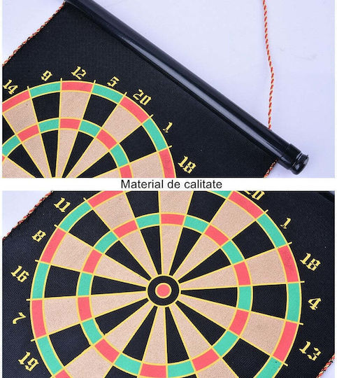 Set Darts Flippy Joc cu Două Fețe 6 Darts Incluse Magnetic Dimensiuni 37 X 40 Cm Design Clasic Multicolor