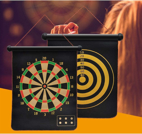 Set Darts Flippy Joc cu Două Fețe 6 Darts Incluse Magnetic Dimensiuni 37 X 40 Cm Design Clasic Multicolor