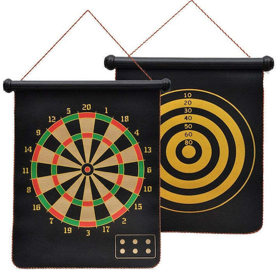 Set Darts Flippy Joc cu Două Fețe 6 Darts Incluse Magnetic Dimensiuni 37 X 40 Cm Design Clasic Multicolor