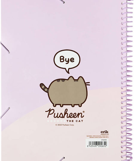 Pusheen Φάκελος Διαφανής με Λάστιχο και Αυτιά για Χαρτί A4 Ροζ