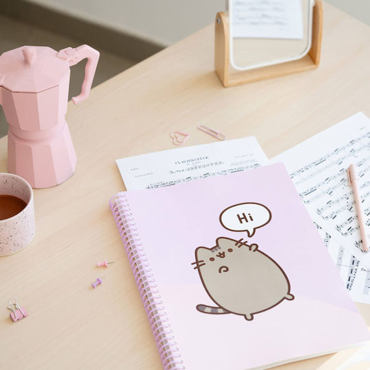 Pusheen Φάκελος Διαφανής με Λάστιχο και Αυτιά για Χαρτί A4 Ροζ