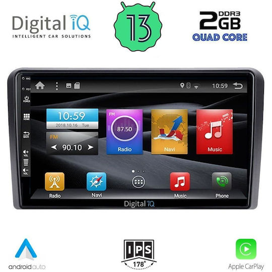 Digital IQ Sistem Audio Auto pentru Ford Turneo / Curier 2014> (Bluetooth/USB/AUX/WiFi/GPS/Apple-Carplay/Android-Auto) cu Ecran Tactil 9"