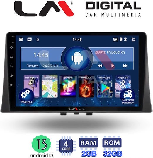 LM Digital Ηχοσύστημα Αυτοκινήτου για Peugeot Partner Toyota Proace Citroen Berlingo Honda City 2009 (Bluetooth/USB/WiFi/GPS/Apple-Carplay/Android-Auto) με Οθόνη Αφής 10.1"