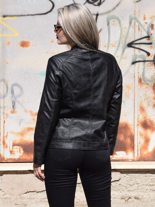 Γυναικείο Biker Jacket Μαύρο