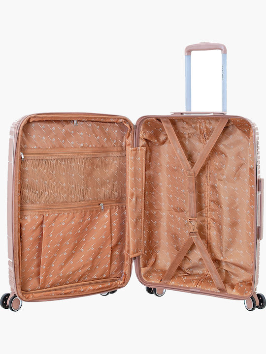Bartuggi Großer Hart-Reisekoffer Rosa mit 4 Rädern Höhe 76cm