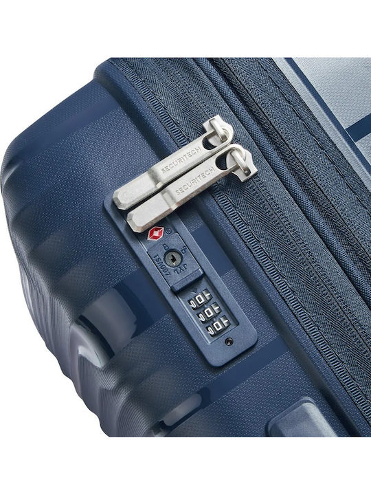 Securitech by Delsey Βαλίτσα Ταξιδίου Καμπίνας Σκληρή Dune Navy με 4 Ρόδες Ύψους 55εκ.