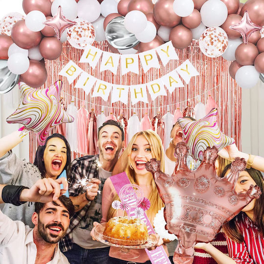 Κορδέλα Party με Θέμα "Happy Birthday" Σετ 65τμχ