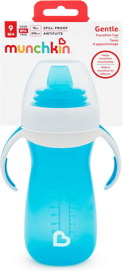 Munchkin Gentle First Cup Tall Baby Sippy Cup Plastic with Handles Light Blue for 9m+ 300ml