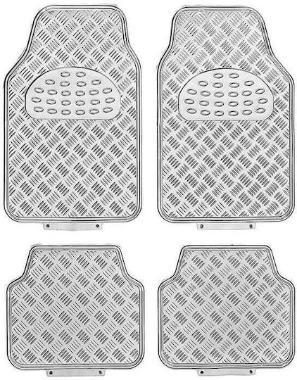 Autoline Satz Vorder- und Hintermatten Universal 4Stück aus Aluminium Silber