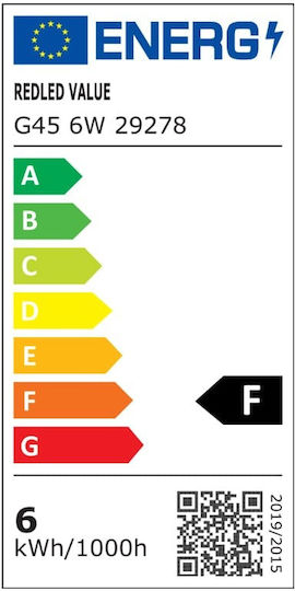 Redled LED-Lampe 6W für Fassung E14 und Form G45 Naturweiß