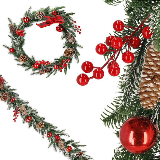 Lighted Christmas Garland Green 150x3cm 1pc