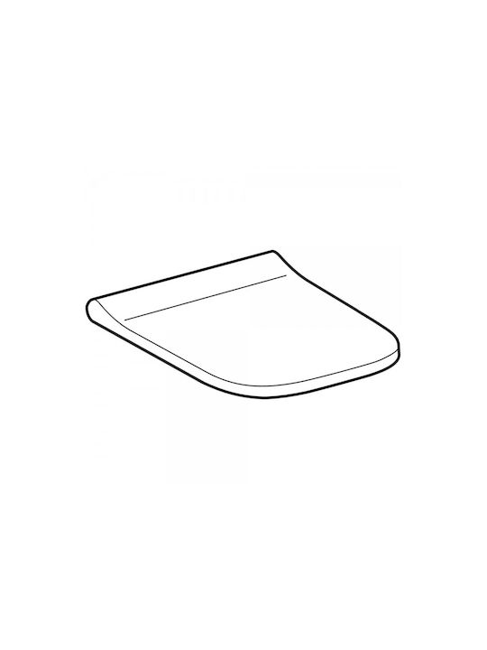 Geberit Smyle Square Καπάκι Λεκάνης Slim Soft Close Πλαστικό Λευκό