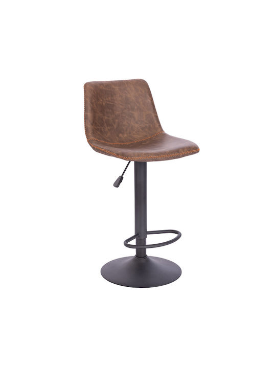 Hocker Bar Asti mit Rückenlehne & Höhenverstellbar Antique Brown 42x49x42cm