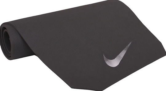 Nike Στρώμα Γυμναστικής Pilates Μαύρο με Ιμάντα Μεταφοράς Πάχους 0.8cm