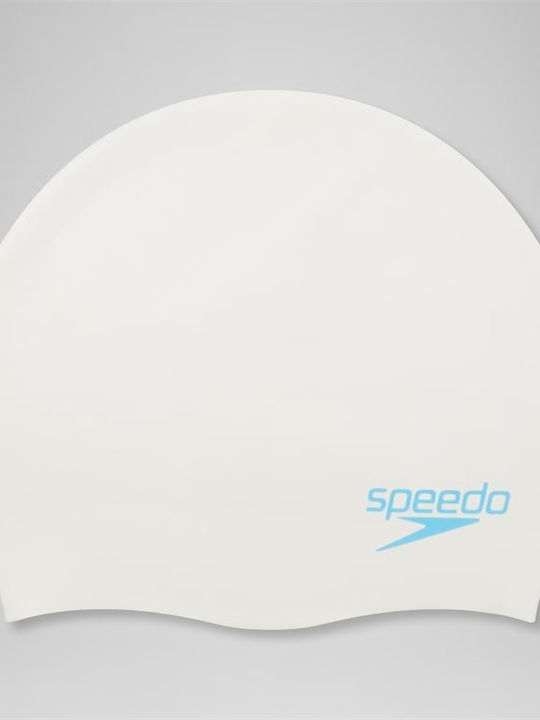 Speedo Plain Moulded Silicone Kids Swimming Cap White