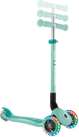 Globber Kids Foldable Primo 3-Wheel Scooter with LED Lighting for 3+ Years Green
