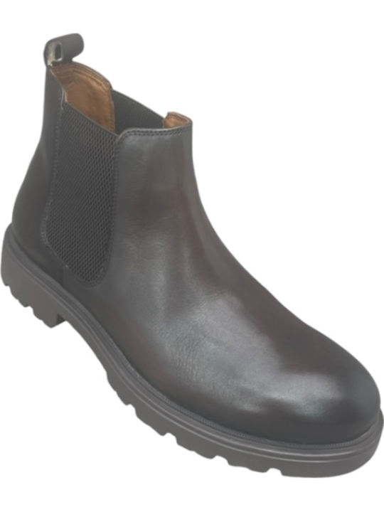 Leder Chelsea Herrenstiefel Braun